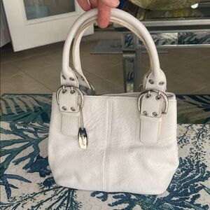 Tignanello White Leather Shoulder Bag